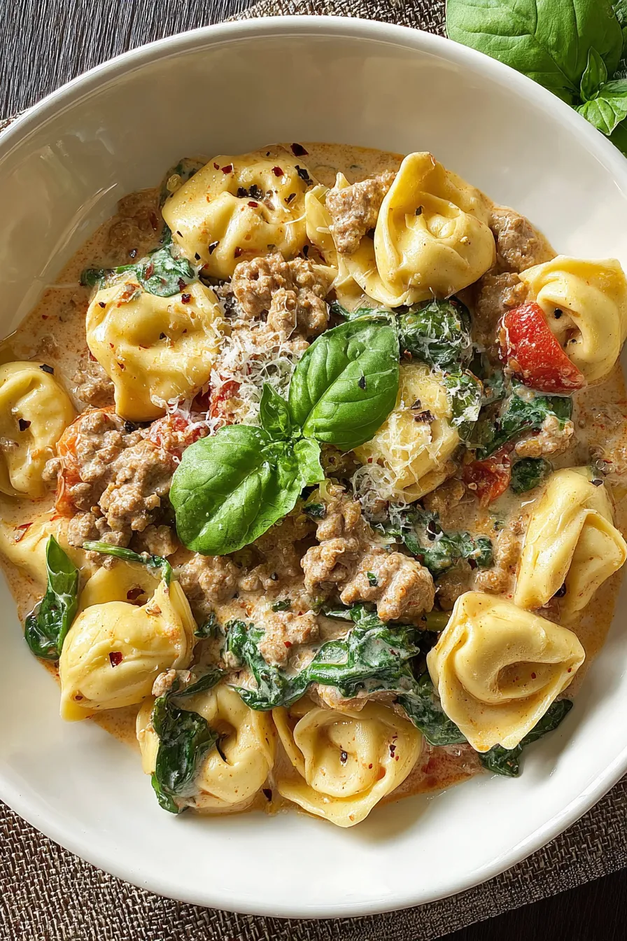 Creamy Tortellini Pasta With Ground Turkey – Fast Comfort Food